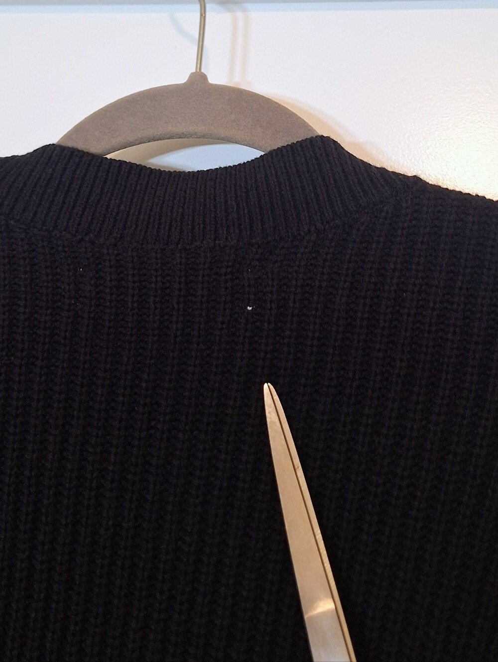 Loft Cardigan Grandpa Style Button Down Knit Sweater Stretch Pockets Black XL - Picture 13 of 13